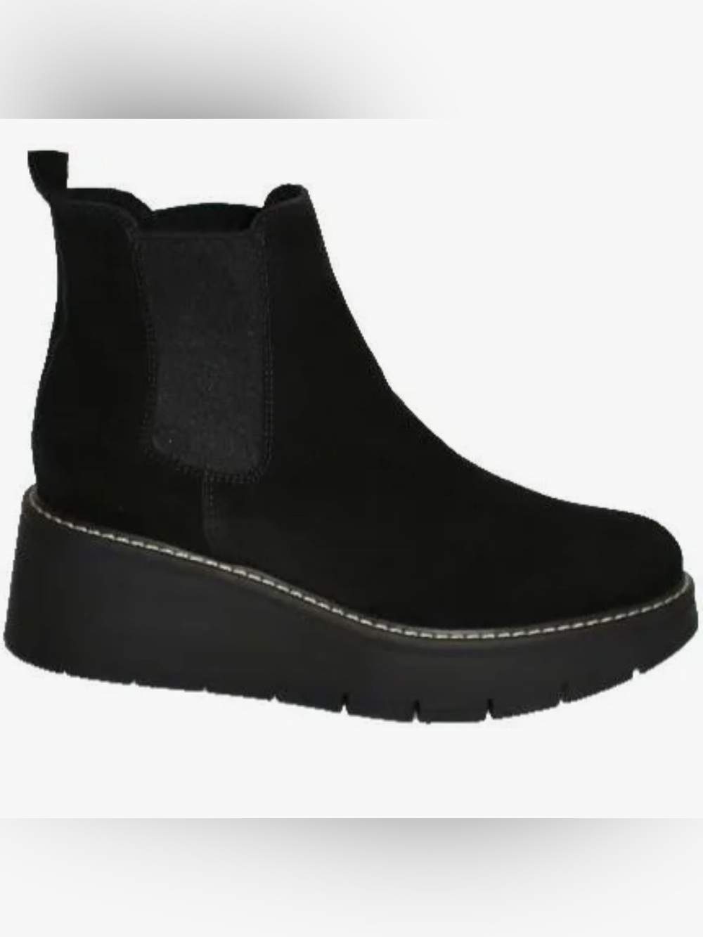 La CANADIENNE Berrie Suede Platform Wedge Ankle Boots in Black 6.5 NWOT